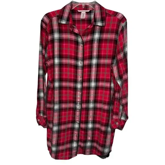 Vintage Victoria’s Secret Plaid And Lace Nightie, M Red Christmas - Picture 14 of 14